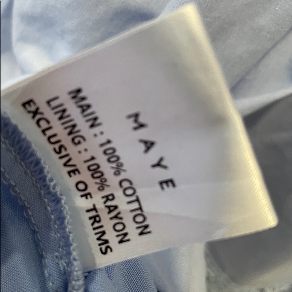 MAYE Lotus Midi Dress Sky Blue Size Medium, NWT - Picture 12 of 13